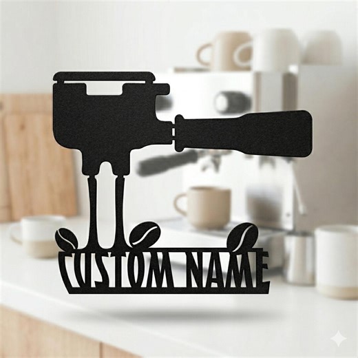 Personalized Coffee Bar Sign, Custom Metal Coffee Name Sign, Espresso Wall Decor, Cafe Kitchen Wall Art, Barista Gift - Etsy