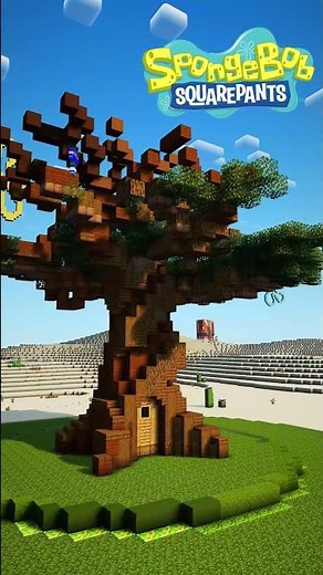 Build Sandy Cheeks House 🐿️ #minecraft #spongebob #minecraftbuilding