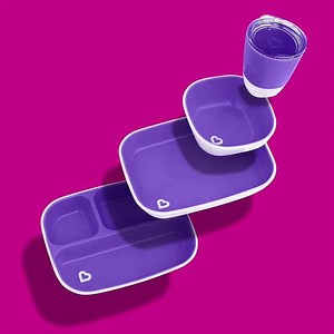 We've got your feeding needs covered! Shop our Splash™ feeding sets (plates, bowls, and cups!) on munchkin.com | Munchkin