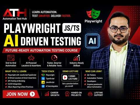 🚀 Master Playwright JS/TS + AI Driven Testing | Build Next-Gen Automation Skills🤖| Free Demo Lecture