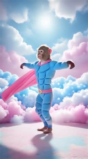 Beautiful Monkey Dancing in the Clouds ☁️🐒✨ | Viral AI Video