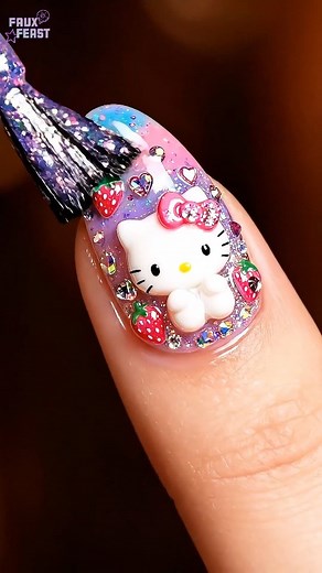 Nail day 💅✨ I couldn’t decide between two designs, so you have to choose for me… Hello Kitty or Labubu: which one would you get next? Cast your vote 👇 #nailart #hellokittynails #labubu #asmr #oddlysatisfying #whichonewouldyouchoose | Faux Feast