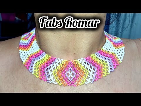 Collar de chaquira rombo neón ❤️