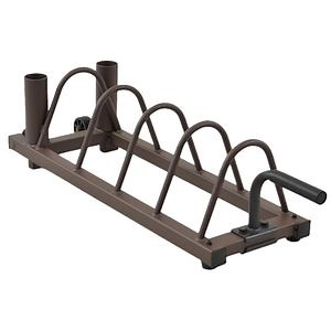 [Hot Item] Horizontal Plate and Olympic Bar Rack Organizer with Steel Frame