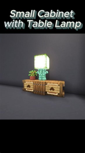 Small Cabinet with Table Lamp #minecraft #shorts