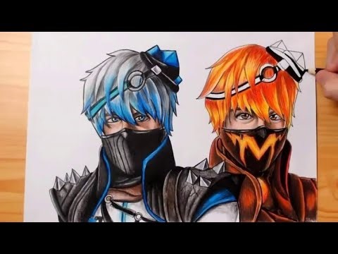 BLUE ARTICLE BUNDLE DRAWING [FREE FIRE] ,🔥 #drawings #live