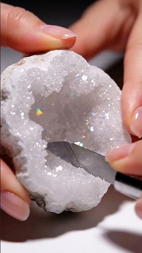 Cutting a Real Crystal Stone ✨🔪 You Won’t Believe This Shatter!