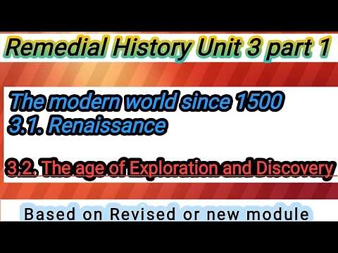 History For Remedial Chapter 3 Part 1 the Modern World since 1500 Renaissance