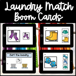 Sort the Laundry and Match Vocational Boom Cards Bundle
