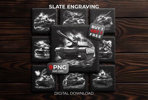 Abrams Tank Laser Engraving Files — Military Army PNG for Slate Coasters (glowforge, Xtool, Lightburn) - Etsy