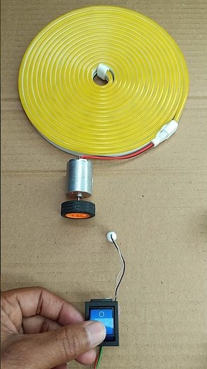 Powering Lemon Neon Light Using Mini Drone Motor #tech #drone #innovation