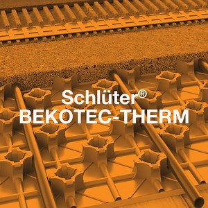 Das wasserführende Fußbodenheizsystem Schlüter-BEKOTEC-THERM überzeugt mit einer besonders niedrigen Aufbauhöhe und energieschonender Heiztechnik. Das System ist in vier verschiedenen Ausführungen erhältlich und eignet sich gleichermaßen für Neubauten und Sanierungen im Bestand. Mehr erfahren: https://www.bekotec-therm.de/ | Schlüter-Systems KG - Innovationen mit Profil