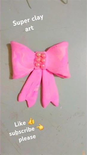 DIY bow with clay ♥️#shorts #shortsfeed #viralvideo #bow #clay #craft #trending #yt #@multicreating