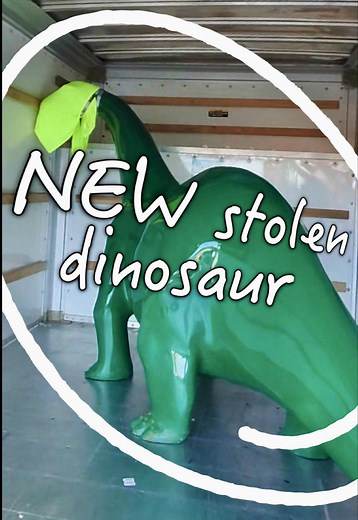 I FINALLY TOOK THE NEW DINOSAUR 😤🙏🏻 there was a very close call, but we did it…welcome to part 9 of the dino heist 🦖 ‼️ THIS IS JUST A SKIT WITH PROPS, DO NOT RECREATE ANYTHING YOU SEE! ITS PURELY FOR ENTERTAINMENT/FILMMAKING AND SHOULD NOT BE REPLICATED IN ANY WAY. THIS IS FOR FUN—NOT TO ENCOURAGE ANY BAD BEHAVIOR OKAY? ‼️ i finally managed to hire some demolition contractors to help me take care of the bolts holding the NEW 70lb dinosaur to the cement…we thankfully didn’t have to actually 
