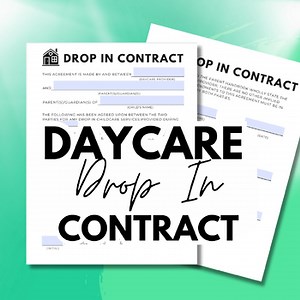 Daycare Drop In Contact | Childcare Contract Template | Temporary Care Contract