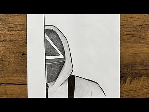 Easy squid game drawing | How to draw squid game guard step-by-step