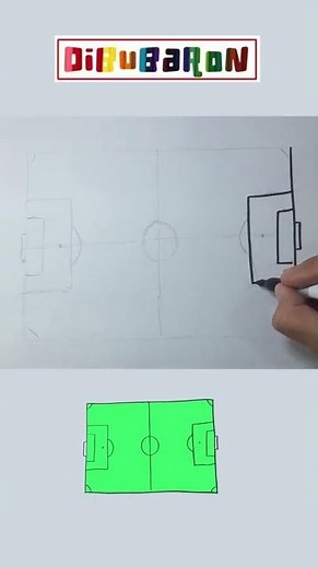 How to draw a soccer field step by step | Easy drawing | Quick draw