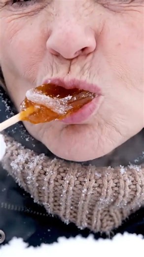 The SNAP Moment: Maple Syrup on Snow 🇨🇦 #Shorts