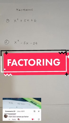 FACTORING‼️@rhenz @howhow #factoring #factoringtrinomials #mathlove #mamcha #fypシ゚viral #trendingtiktok #learnontiktok #tutorial