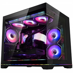 Hoengager Gaming PC AMD Ryzen 7 9800X3D RX 9070 XT GDDR6 32GB DDR5 RAM 1TB PCIe SSD 850W 80 Plus PSU, 360 AIO RGB Liquid Cooling Windows 11 -Black