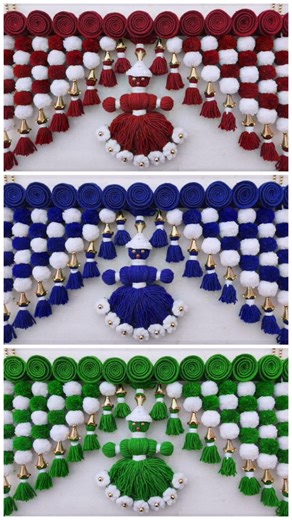 EASY WOOLEN DOOR HANGING TORAN !! DIY WOOLEN TORAN !! DOOR HANGING CRAFT IDEA !! 💖🥰#youtubeshorts