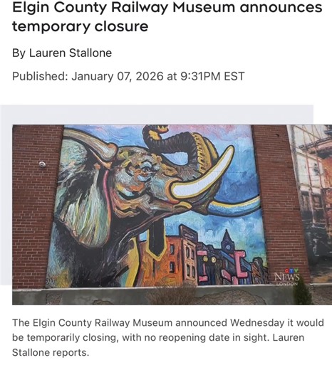 The Elgin County Railway Museum in St. Thomas announced Wednesday afternoon it would be temporarily closing, with no reopening date in sight. “The main reason behind that is just to do with building issues in the restricted or non-public areas,” said Scott Sleightholm, president of the Railworks Coalition. The coalition acknowledges the closure may come as a shock to the community, especially after the museum recently wrapped up its annual Christmas Tree Spectacular event. “We just finished one 