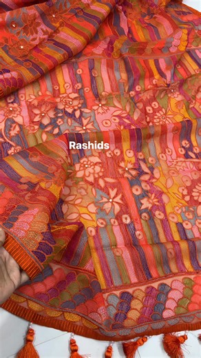 Eid Exclusive Pure Maslin Katha stitched Sharee 🧡 #puremaslin #kathastitchsaree #sharee #Rajshahi #Rashids #handstitched #allovertheworld | Rashids