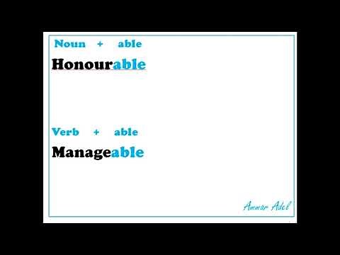 Advanced grammar, forming adjectives with suffixes