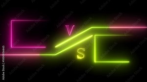 Versus Mode Icon Animation. Vs versus neon red and blue versus neon battle battle animation. Versus Animation, Vs text fire Animation, versus match Animation.