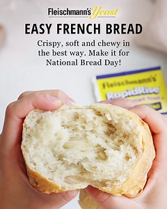 National Bread Day fact: great ingredients make great breads! Taste for yourself and bake our homemade Easy French Bread. | Fleischmann's Yeast