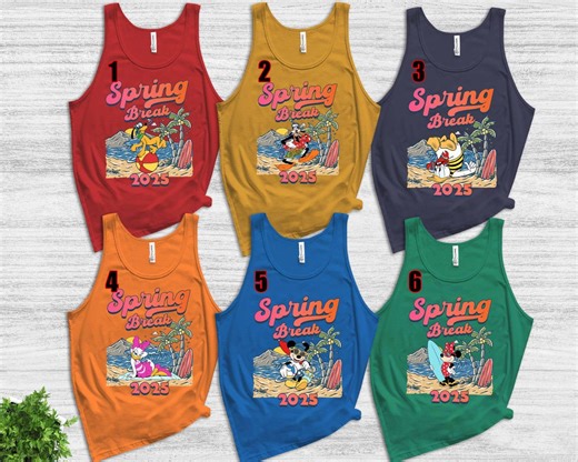 Vintage Disney Spring Break 2026 Shirt/retro Mickey and Friends Spring Break Squad Matching/disney Family Spring Trip/beach Vacation OHPR32 - Etsy
