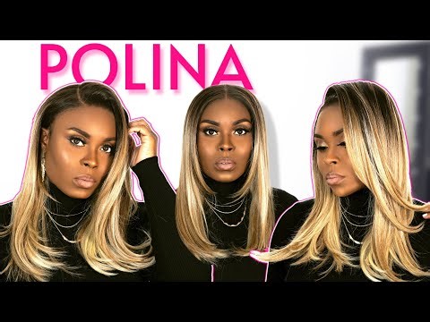 NEW 🔥 | JANET COLLECTION, MELT - POLINA | Synthetic 13X6 HD Swiss Lace Frontal Wig | Butterscotch