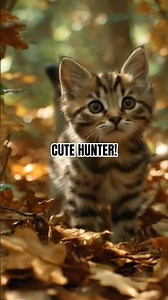 Baby Wildcat Chasing Leaves — So Cute! 😻🍂