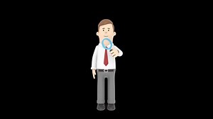 Download 3D Man with Magnifying Glass Animation Black Screen for free