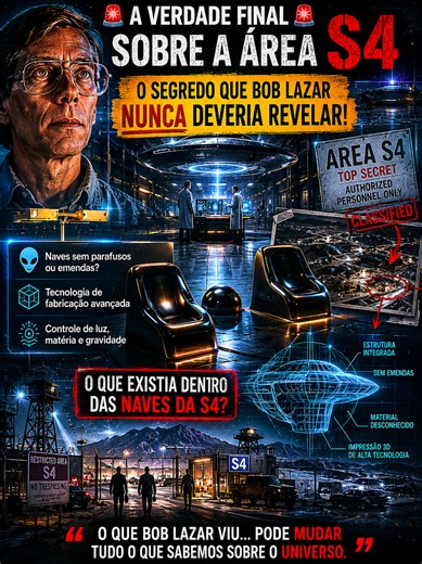 Bob Lazar voltou a ser assunto após novas teorias sobre os projetos secretos da misteriosa Área S4. Segundo ele, naves de origem desconhecida eram estudadas em instalações escondidas no deserto de Nevada… e algumas tecnologias pareciam desafiar as leis da física.#BobLazar #area51 #AreaS4 #OVNIs #Alienígenas