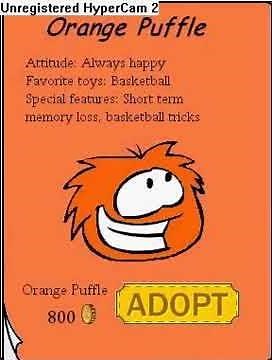 CLUB PENGUIN ORANGE PUFFLE