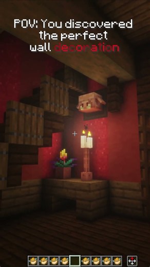 POV: You discovered the perfect wall decoration in Minecraft! #decor #minecraft