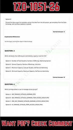 1Z0-1051-26 Exam Questions | Oracle Learning Cloud 2026 Certified Implementation Professional