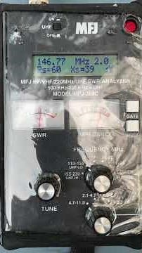 Using an MFJ 269C antenna analyzer . To check SWR readings on a Cushcraft Yagi (VHF) antenna.
