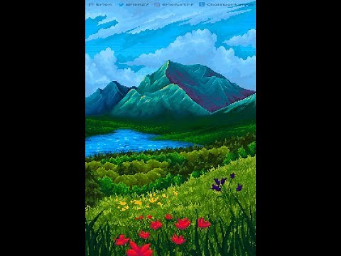 Pixel art landscape - Time lapse