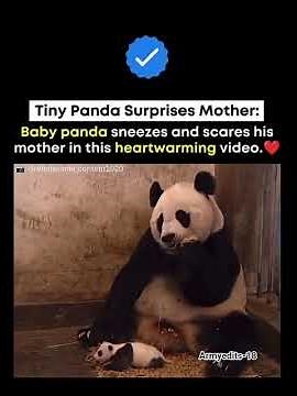 Baby panda sneezes and scares his mother in this heartwarming video. ❤️#shorts #gamtng