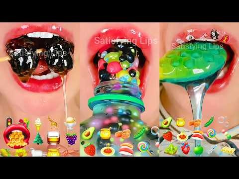 ASMR Satisfying Eating Emoji Food Challenge Sped Up