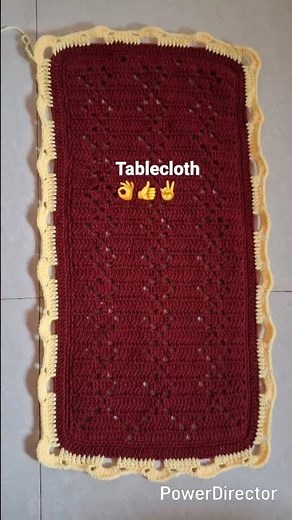 crochet rectangle tablecloth!table runner!woolen rumal ‪@shraddhakreation1714‬