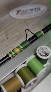 Fly rod ferrule wrap with Trelikes Olive Branches, fades, and smooth transitions. | Rodman Custom Rods