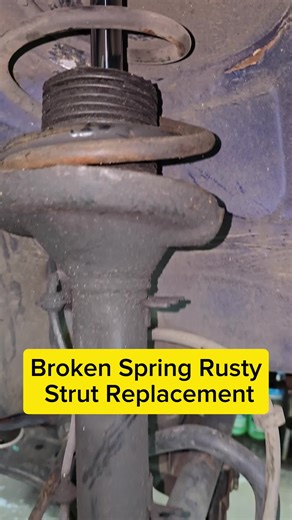 Broken strut replacement #automobile #mechanic #mechaniclife #tipsandtricks #repair