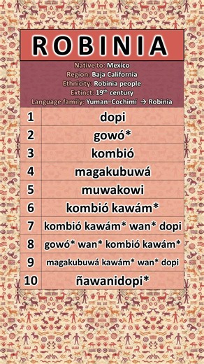 1-10 in a Language Nobody Speaks #Robinia #MexicoHistory