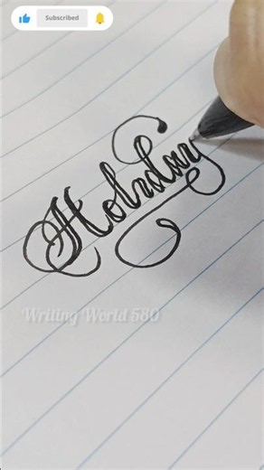 Turning letters into Art😱'Holiday'| Viral Cursive Handwriting Tutorial #handwritingpractice #holiday