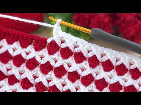 Red & White Harmony Crochet Design | Easy Step-by-Step Tutorial #crochet #knitting