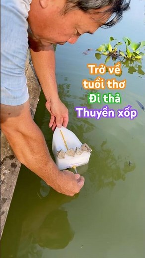 Trở về tuổi thơ đi đồng thả thuyền xốp #tranfish #pet #fishing