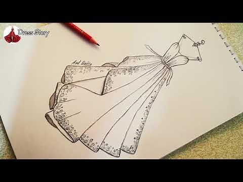 Learn to Draw and Design an Easy Pencil Dress for Beginners in Fashion Design / Fashion Drawing ✏️